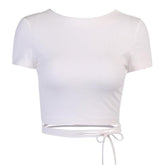 Blusa Cropped Feminino com Amarração - Brior